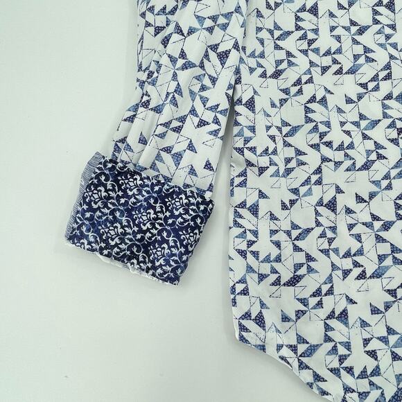 Robert Graham Men's Clarksville Long Sleeve Shirt, Button Down Geo Pattern Sz. L - Picture 8 of 10